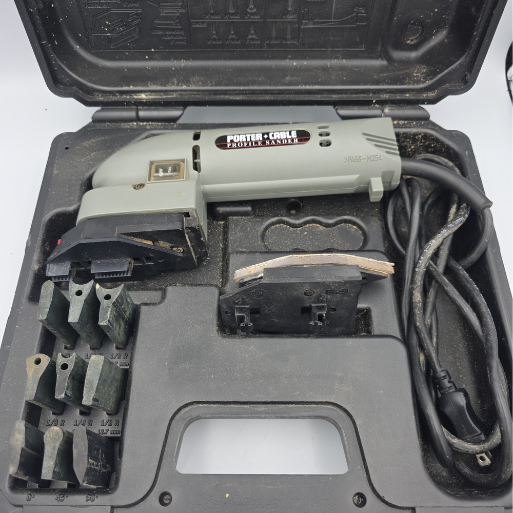 Porter Cable 444 Profile Sander 120V Corded With Accessories Tested Working
